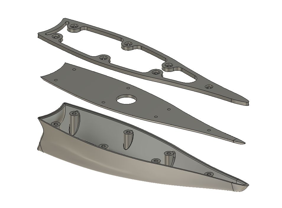 Drei Teile eines Haifischantenne